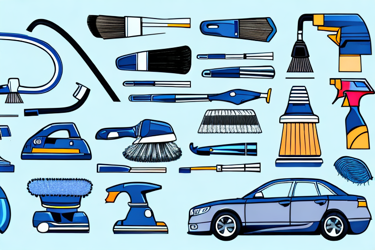 A car interior being cleaned