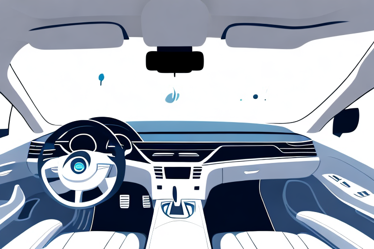 An immaculate car interior with cleaning equipment like vacuum cleaner