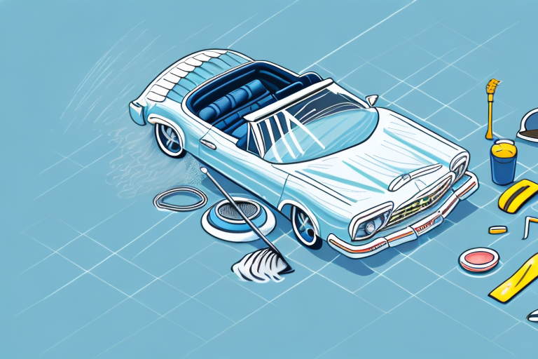 A convertible car with its top down