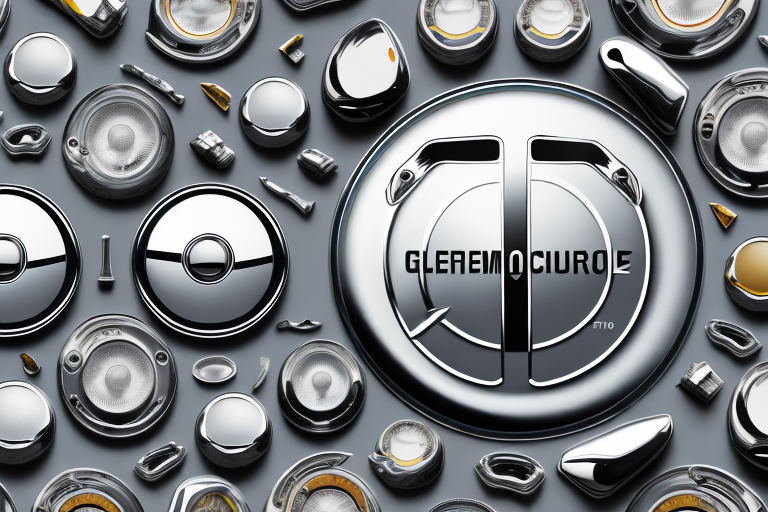 Various chrome objects like a vintage car bumper