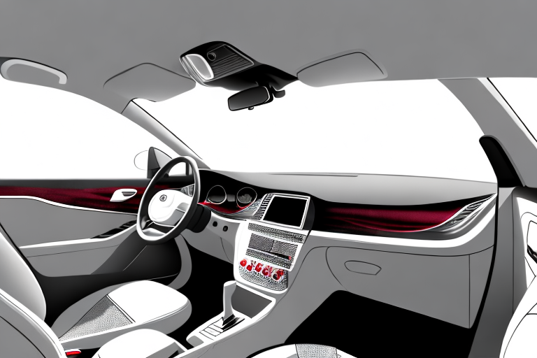 A car interior focusing on the upholstered seats