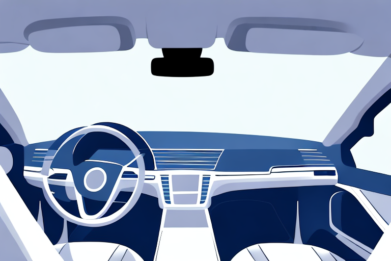 The interior of a car focusing on the windshield