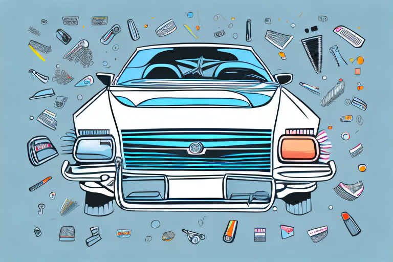 A car with various tools such as a hairdryer
