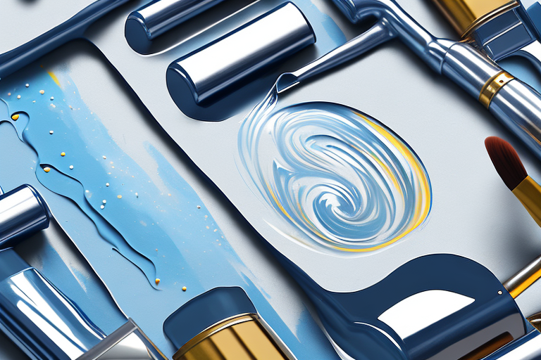 A spray can spraying a shiny