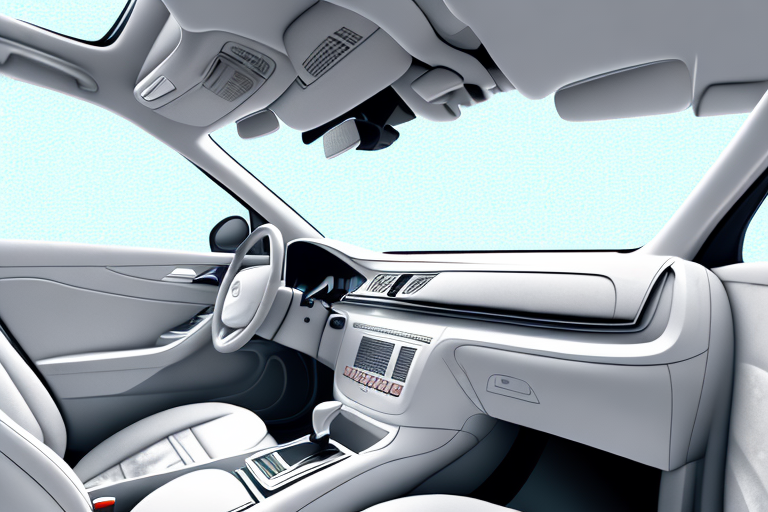 A car interior focusing on the roof lining