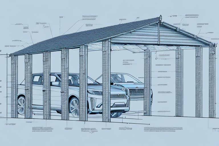 A carport under construction