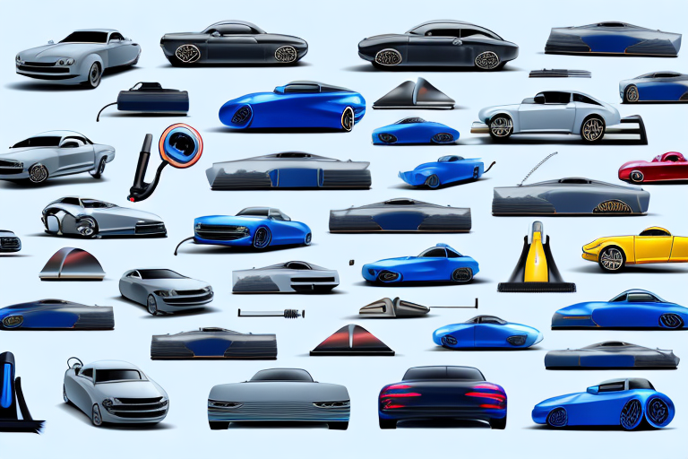 A variety of cars of different models and colors in a car detailing shop