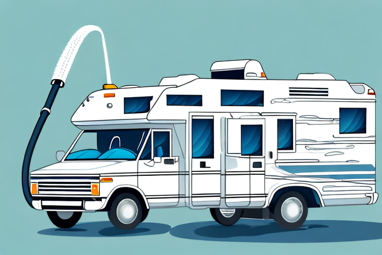 A motorhome being cleaned