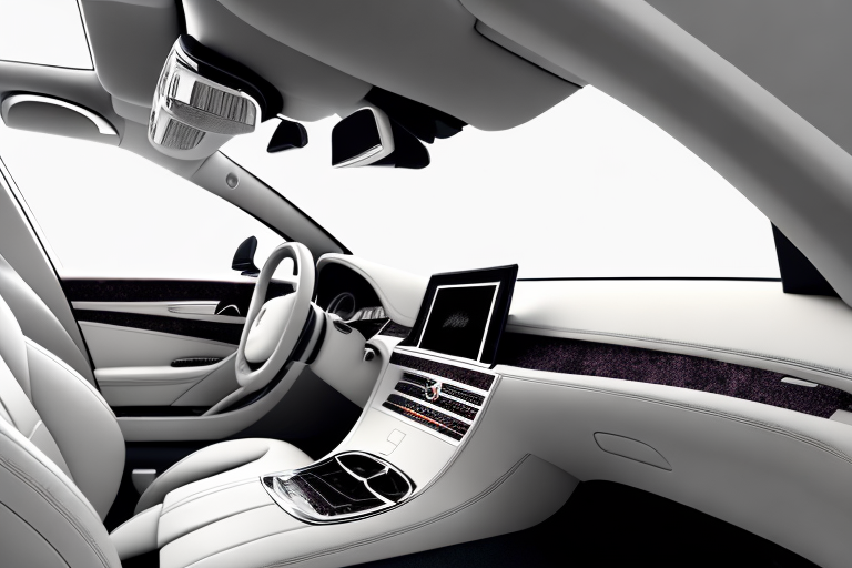 A luxurious car interior focusing on the leather seats