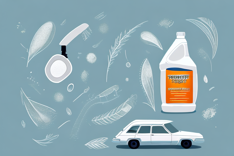 Various household items like vinegar