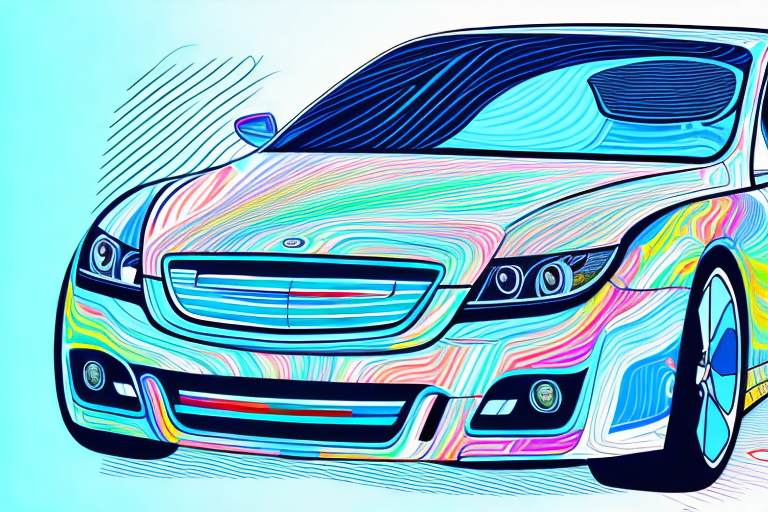 A car undergoing digital print wrapping