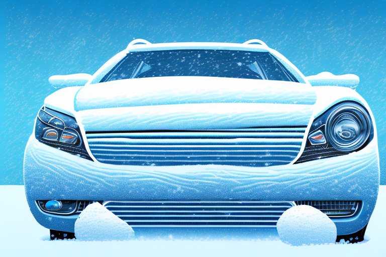 A car parked in a snowy landscape