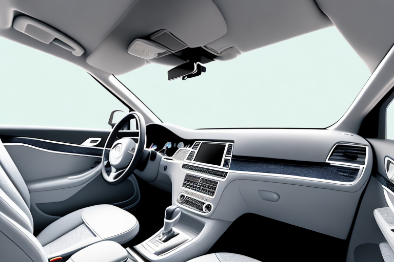 A car interior with newly upholstered seats