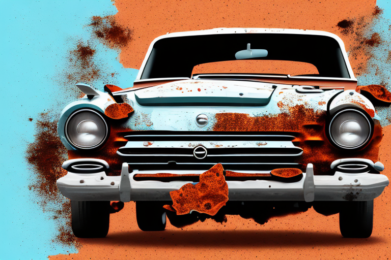 A car with visible rust spots on the surface