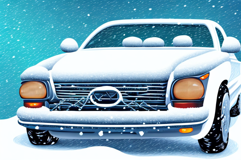 A car in a snowy landscape