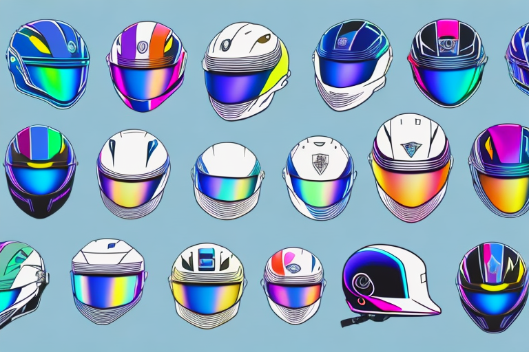 Several stylish helmets with visiers