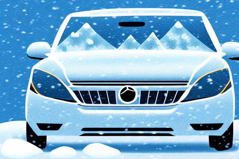 A car parked in a snowy environment with a close-up on the car door