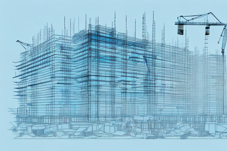 A construction site in plochingen with various building tools