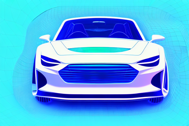 A sleek 3d car being wrapped in a vibrant