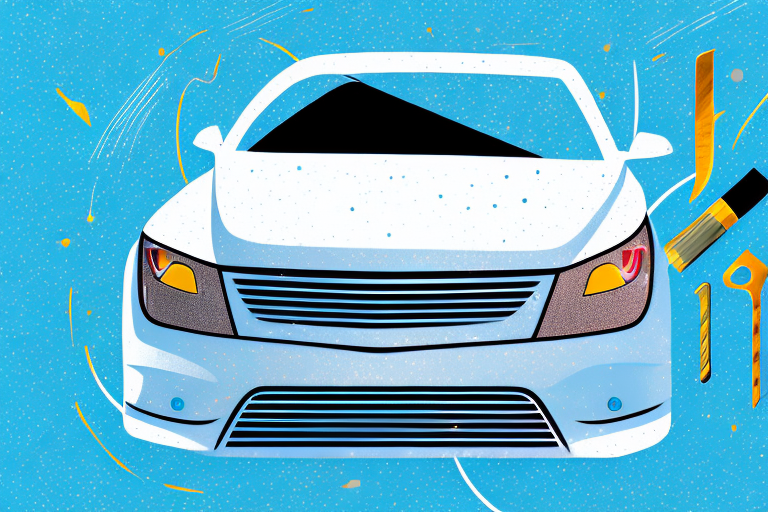 A car partially covered with a wrapping foil
