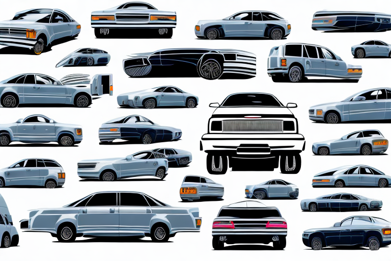 Several different types of cars with their trunks open