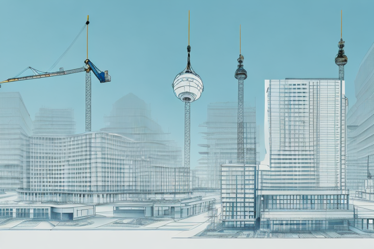 A german cityscape with a focus on a construction site
