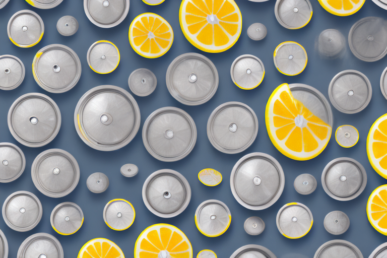 A few aluminum car wheels surrounded by various natural cleaning supplies like lemons