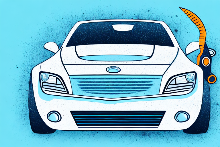 A car with visible scratches being treated with professional tools and products