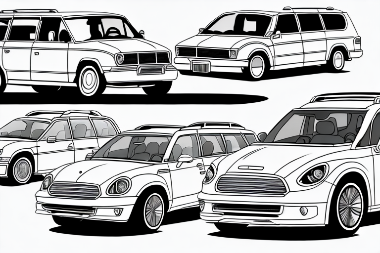 Three different types of family cars