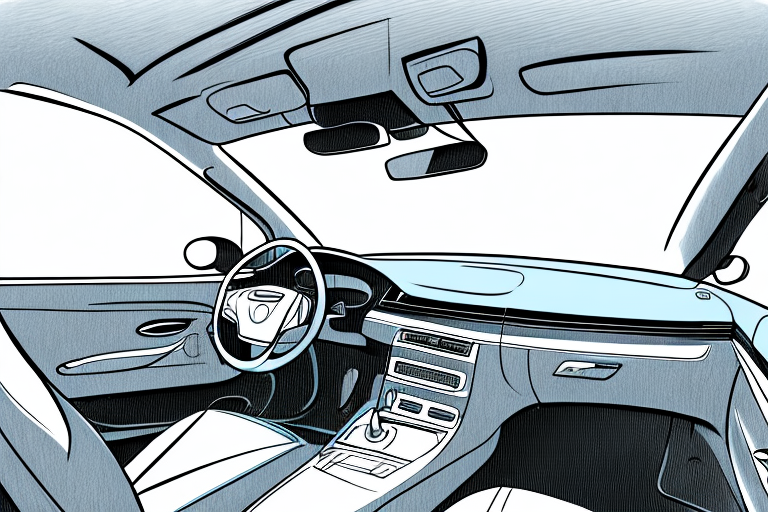 A car interior with a vacuum cleaner inside
