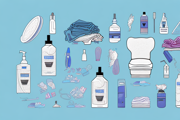 Several electric pet hair removers next to a clean sofa and a pile of neatly folded clothes