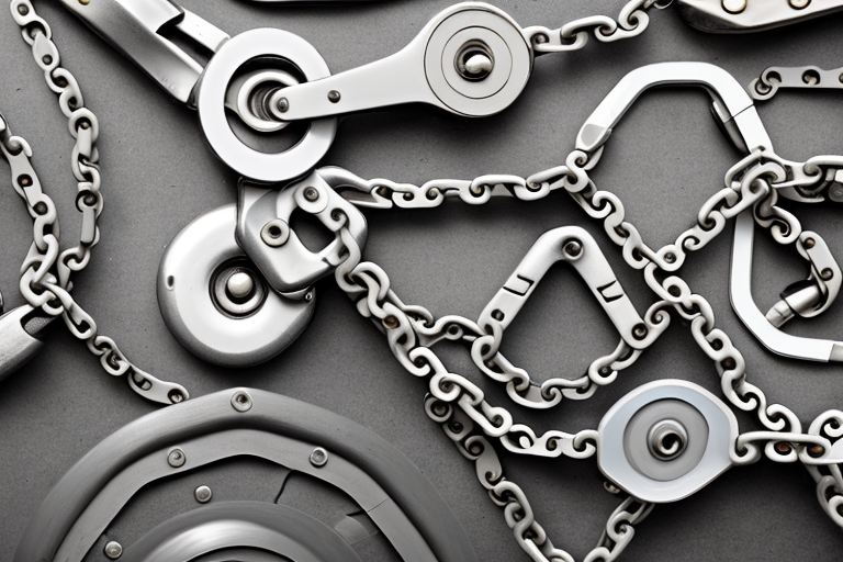 Various types of chain cleaners displayed next to a shiny