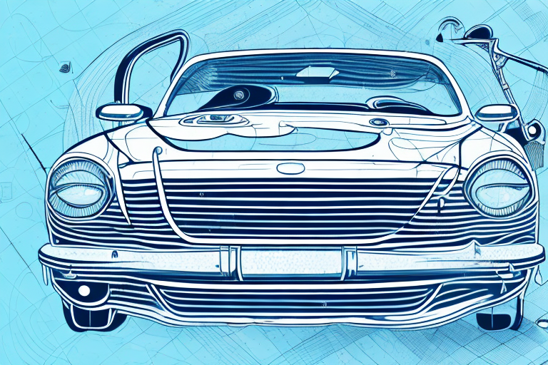 A car undergoing a detailed cleaning and restoration process