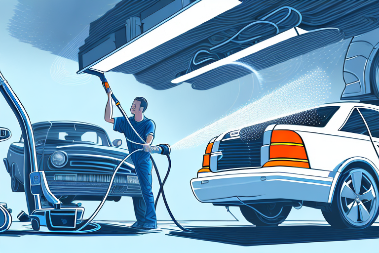 A car being meticulously detailed