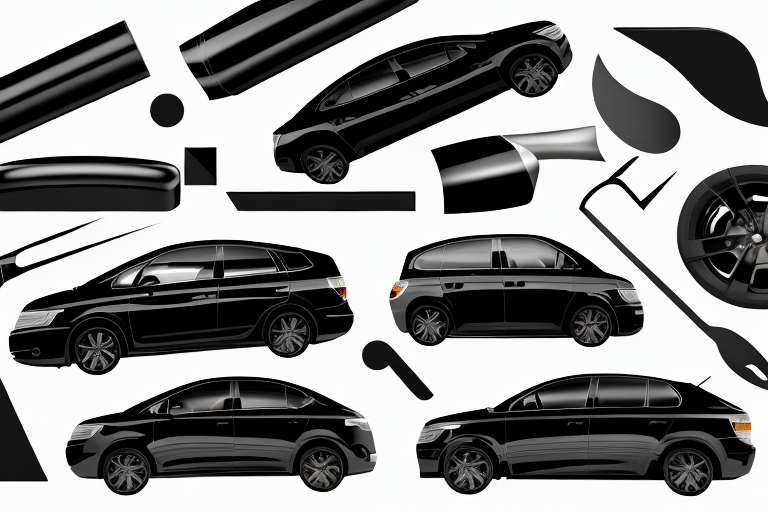 A glossy black car parked outside