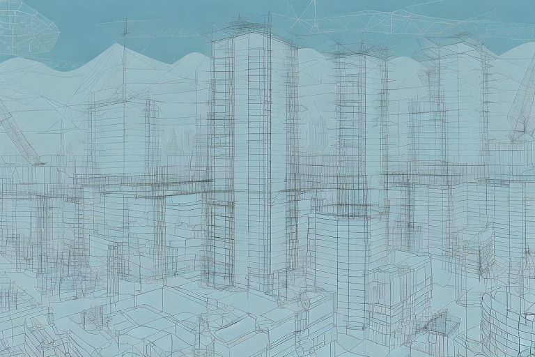 A scenic piesport landscape with various types of buildings in the process of construction