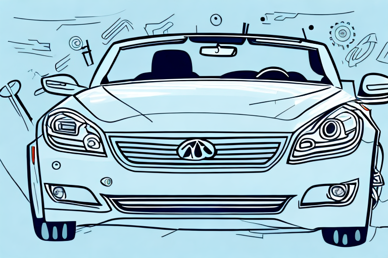 A convertible car with its top down