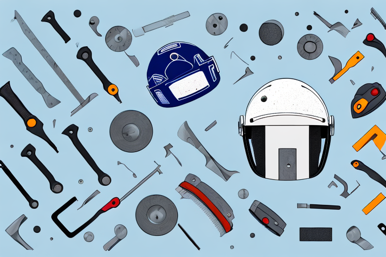 An mtr helmet with its visor detached