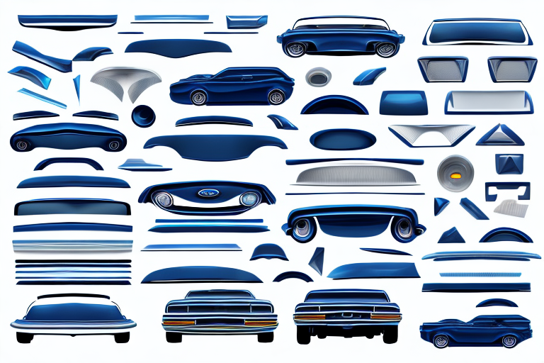 Various car parts such as the dashboard