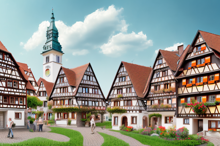 A small german village with various construction sites