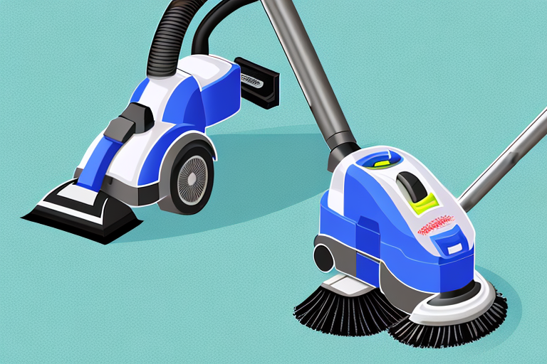 A high-quality carpet cleaner machine efficiently cleaning a dirty carpet