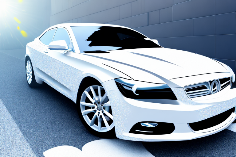 A sleek car covered in white foil