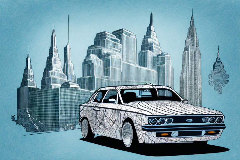 A car getting a foil wrap in a garage