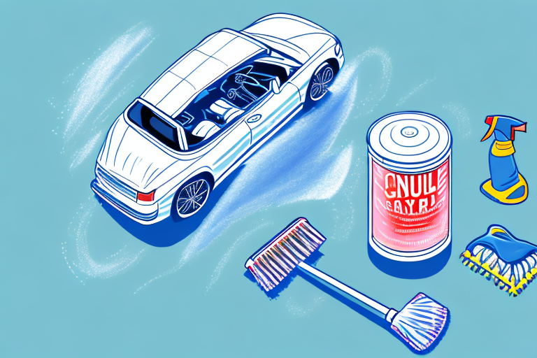 A convertible car with its top down