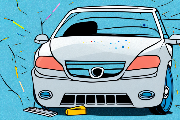 A car with visible scratches on its paintwork