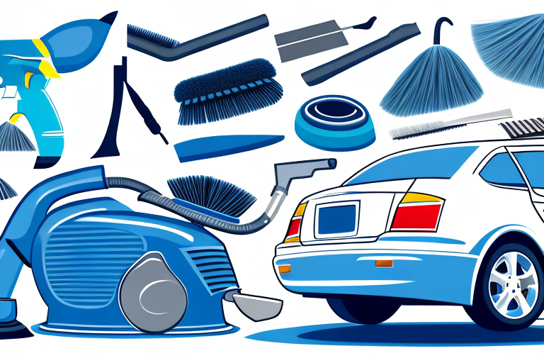 A car being detailed at a local car wash