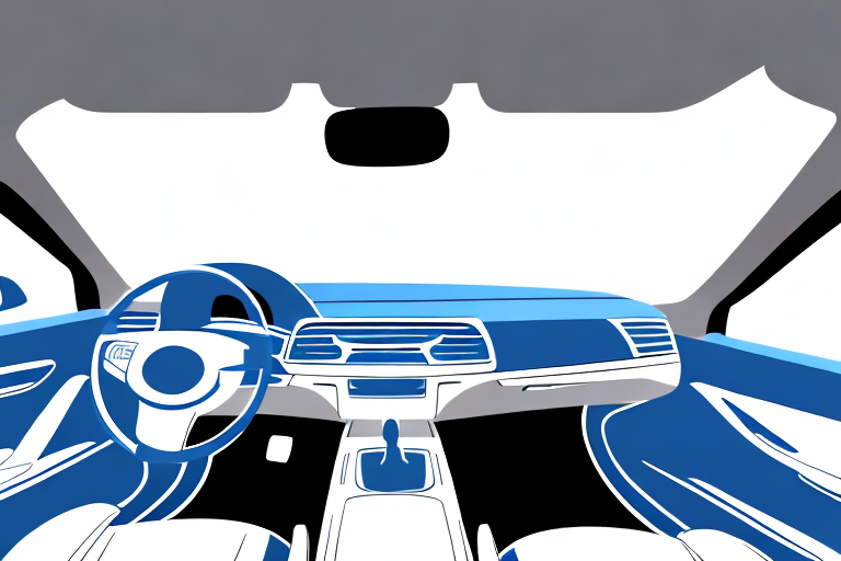 A car's interior focusing on the dashboard