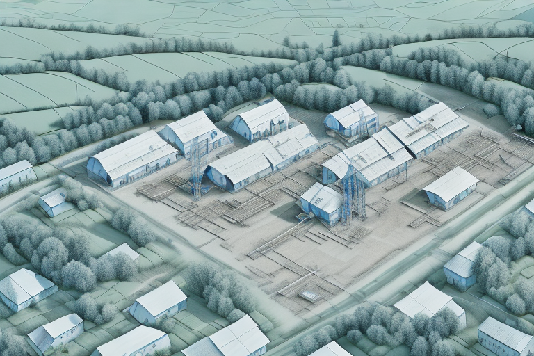 A construction site with architectural blueprints and a permit in pfaffschwende