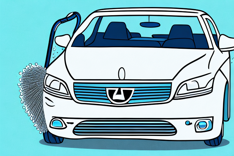 A car being thoroughly cleaned