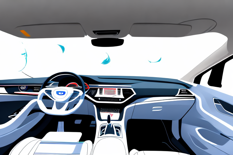 The interior of a car with various cleaning tools like a vacuum cleaner